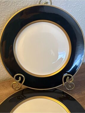 🔥New with tags Fitz and Floyd Black, Gold & White Dinner Plate 10.5”